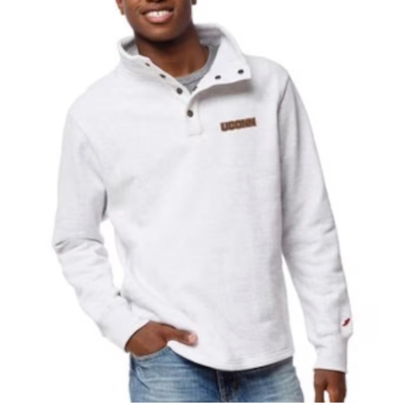 League Other - UCONN gray League 1636 Snap Up Pullover size medium